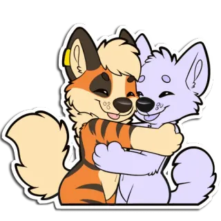 ❤️ furry, hug, cute, animal, cartoon, friendship, affection telegram sticker