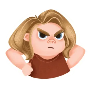 😡 enfadado, dibujos animados, personaje, frustración, enojado, molesto telegram sticker
