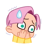 ⭐ Fluttershy My Little Pony: Equestria Girls fluttershy, equestria girls, scared, nervous, sweat drop, anime style, cartoon telegram sticker
