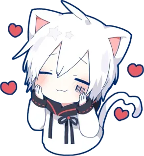 🥰 Anime, Chat, Kawaii, Mignon, Coeur telegram sticker