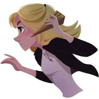 😠 женщина, девушка, аниме, блондинка, прическа, мультфильм telegram sticker