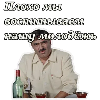 😠 Плохо мы воспитываем нашу молодёжь Russo, Alcol, Bottiglia, Bicchiere, Uomo, Citazione, Istruzione telegram sticker