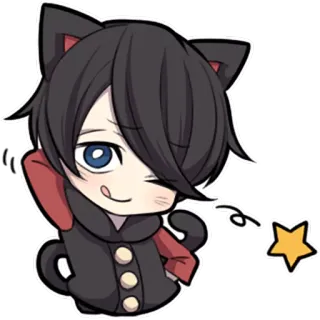 😋 애니메이션, 고양이, 카와이, 스티커, 귀여운, 만화 telegram sticker