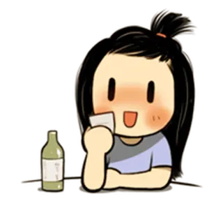 🍶 cartoon, drinking, alcohol, bottle, happy, cheerful telegram sticker
