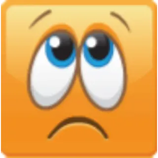 😕 絵文字, 悲しい, 漫画, 顔, 表情, 顔文字 telegram sticker