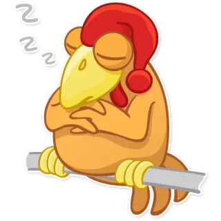 😴 ZZZ sonolento, pássaro, dormindo, desenho animado, animal, fofo, soneca, descanso whatsapp sticker