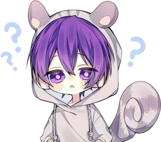 ❓ anime, manga, cartoon, squirrel, cute, boy whatsapp sticker