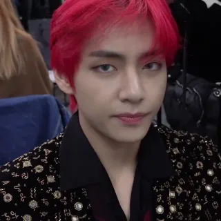 🕸 V k-pop, Ви, BTS, певец, рыжие волосы, айдол telegram sticker