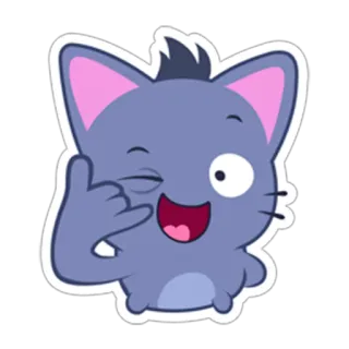 📞 Cartoon, Katze, Tier, Süß, Freundlich whatsapp sticker