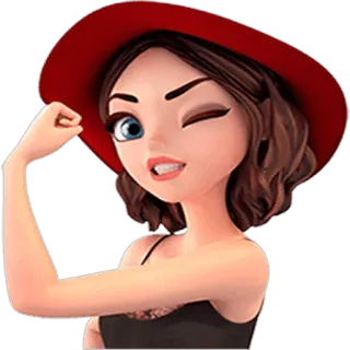 💪 kobieta, dziewczyna, feministka, wzmocnienie, silna, kapelusz telegram sticker