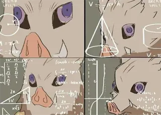 🤔 Inosuke Hashibira Demon Slayer Inosuke Hashibira, Demon Slayer, Anime, Cálculo, Pensando, Matemática telegram sticker