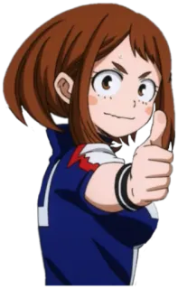 👍 Ochaco Uraraka My Hero Academia 动漫, 英雄, 赞, 丽日 telegram sticker