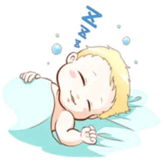😴 Baby, Schlaf, Süß, zzz, Cartoon, Kind, Schlafend whatsapp sticker