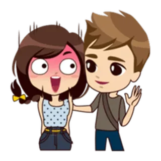 😊 Cartoon, Paar, Niedlich, Liebe, Beziehung, Romantik telegram sticker