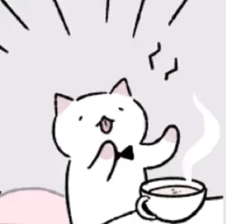 👅 Katze, Kaffee, süß, Cartoon, Tier telegram sticker