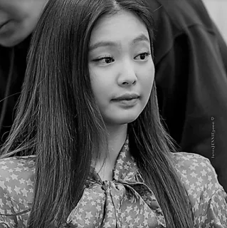 🐾 Jennie lovesJENNIE jooo ♡ женщина, человек, черно-белое, портрет, знаменитость, k-pop telegram sticker