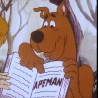 📰 Scooby-Doo APEMAN cartoon, dog, character, monster, Scooby-Doo telegram sticker