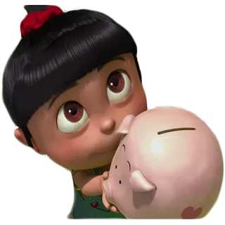 😊 Agnes Despicable Me Dessin animé, Enfant, Fille, Tirelire, Cochon, Mignon telegram sticker