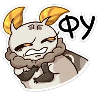 🤢 ФУ falena, disgusto, cartone animato, adesivo, espressione, negativo telegram sticker