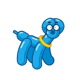 ⏳ Luftballontier, blau, Hund, Cartoon whatsapp sticker