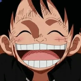 👒 Monkey D. Luffy One Piece anime, one piece, luffy, monkey d. luffy, kreskówka, uśmiechnięty, szczęśliwy telegram sticker