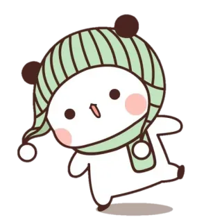 🐼 милый, панда, зима, шапка, шарф, мультфильм, животное, иллюстрация telegram sticker