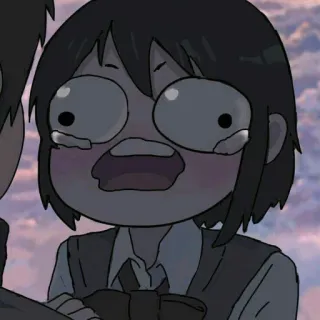 😌 anime, kreskówka, płacz, zszokowany, smutny, emocjonalny telegram sticker