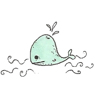 🐳 Party Whale кит, вечеринка, животное, милый, вода, иллюстрация, мультфильм telegram sticker