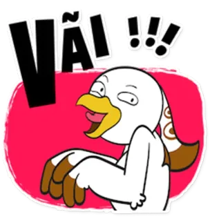 😝 Vãi !!! pássaro, desenho animado, expressão, vietnamita telegram sticker
