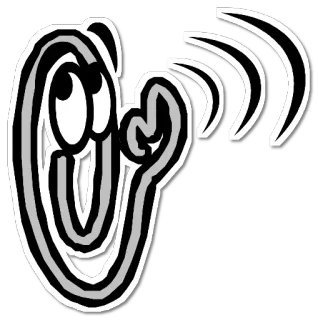 👂 ухо, слушать, звук, мультфильм, слух, прислушиваться telegram sticker