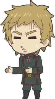 😣 Anime, Dibujos animados, Uniforme militar, Chibi, Personaje telegram sticker