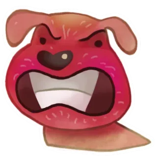 😡 perro enojado, perro rojo, perro caricatura, loco, enojado, animal whatsapp sticker