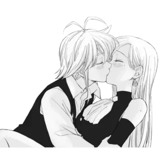 💕 Meliodas and Elizabeth Liones Seven Deadly Sins Kuss, Anime, Romantik, Paar, Fanart, Meliodas, Elizabeth Liones, Seven Deadly Sins telegram sticker