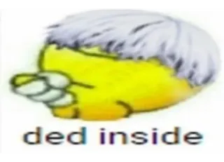 😔 ded inside sad, emoji, meme, inside whatsapp sticker