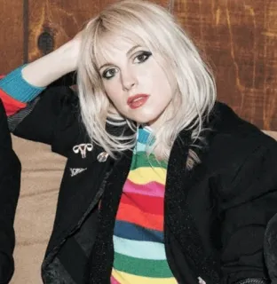 🌀 Hayley Williams เฮลีย์ วิลเลียมส์, พารามอร์, นักร้อง, นักดนตรี, ผมบลอนด์, ภาพเหมือน telegram sticker