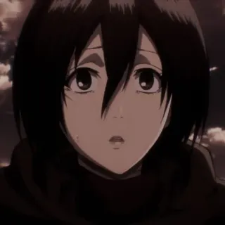 🧣 Mikasa Ackerman Attack on Titan Anime, Mikasa, L'Attaque des Titans, Personnage, Femme, sérieux whatsapp sticker