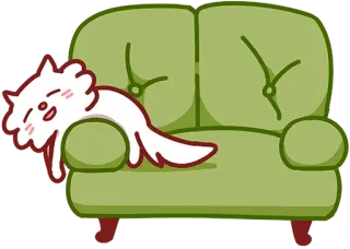 😪 kot, kanapa, śpiący, kreskówka, kawaii, słodki, naklejka telegram sticker