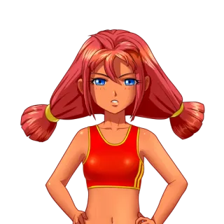 🤨 Anime, Dibujo animado, Chica, Pelo rojo, Personaje, Mujer telegram sticker