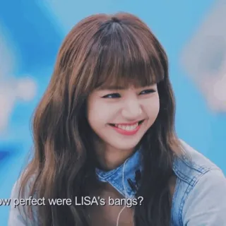 🌍 Lisa How perfect were LISA's bangs? Lisa, grzywka, włosy, K-pop, idol, Blackpink telegram sticker
