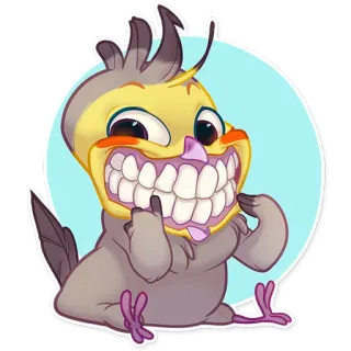 😁 vogel, cartoon, lustig, tier, aufkleber, illustration telegram sticker