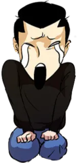 😭 pleurer, triste, larmes, contrarié, dessin animé, personnage telegram sticker