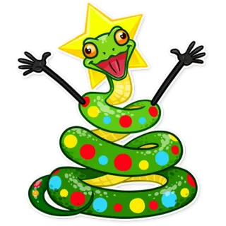 🎄 cobra, natal, árvore, estrela, feriado telegram sticker