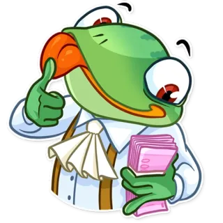 💵 กบ, เงิน, สำเร็จ, รวย, การ์ตูน, ตัวละคร telegram sticker