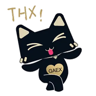 🤗 THX! cat, cute, cartoon, animal, thank you, friendly telegram sticker