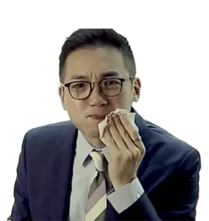 😋 hombre, traje, gafas, asiático, oficina, empresario telegram sticker