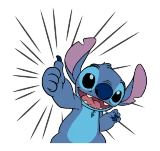 👍 Stitch Stitch, Disney, cartoon, character, thumbs up telegram sticker