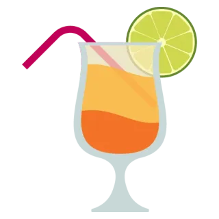 🍹 cocktail, boisson, citron vert, orange, verre, breuvage whatsapp sticker