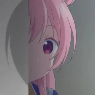 👋 anime, girl, pink hair, sweat, cute telegram sticker