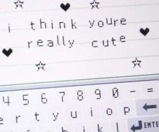 💓 i think youre really cute 可爱, 爱, 心, 星星, 键盘, 消息 whatsapp sticker