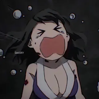 💙 Anime, Chorando, Feminino, Triste, Personagem whatsapp sticker